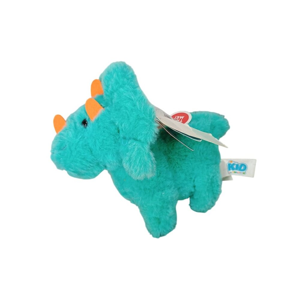 Kid Connection Teal‎ Plush Walking Dinosaur Stuffed Animal Toy Orange Horns Tags